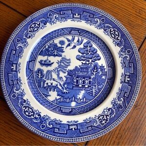 Vintage Alfred Meakin Old Willow England Plate Blue Willow 9.75”